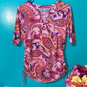 Land’s End paisley print ruched top